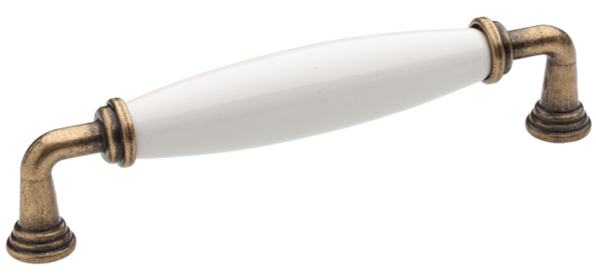 Λαβή Eπίπλου 519 Ζάμακ - Πορσελάνη Αντικέ - Λευκό 96mm
